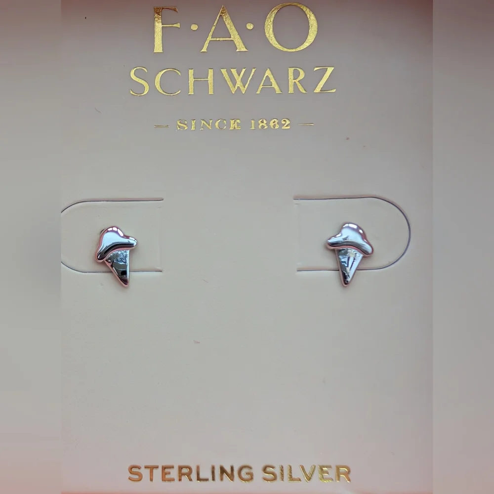 FAO Schwarz Sterling Silver Ice Cream Earring Studs
